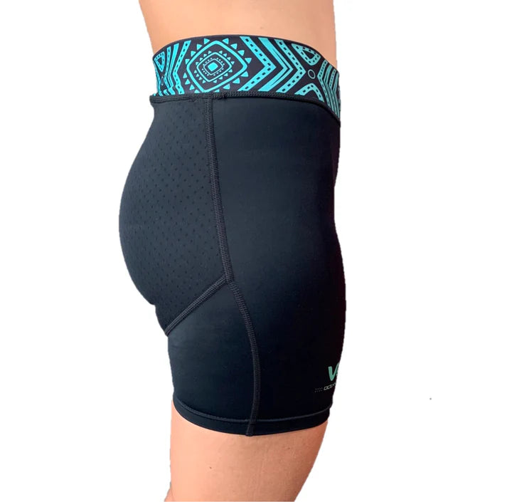 WOMEN'S PADDLE SHORTS - BLACK/TEAL