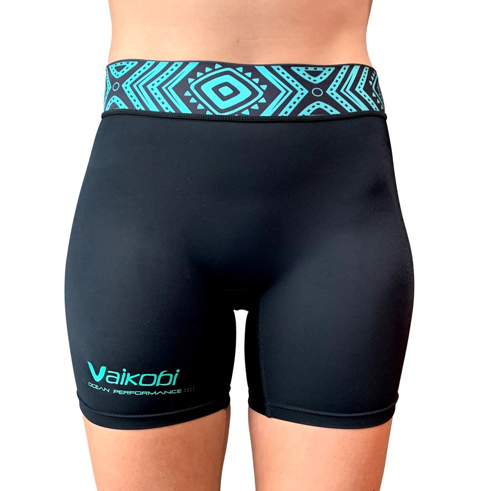 WOMEN'S PADDLE SHORTS - BLACK/TEAL