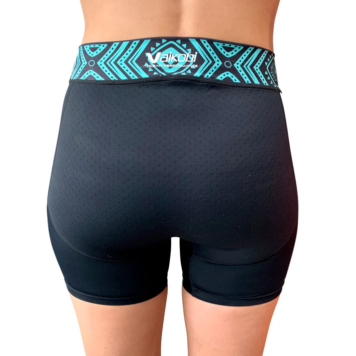 WOMEN'S PADDLE SHORTS - BLACK/TEAL